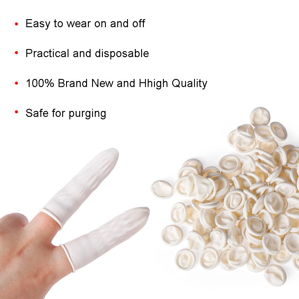 Set 100 Găng Tay Cao Su Bảo Vệ Ngón Tay Chống Trượt Dùng Một Lần