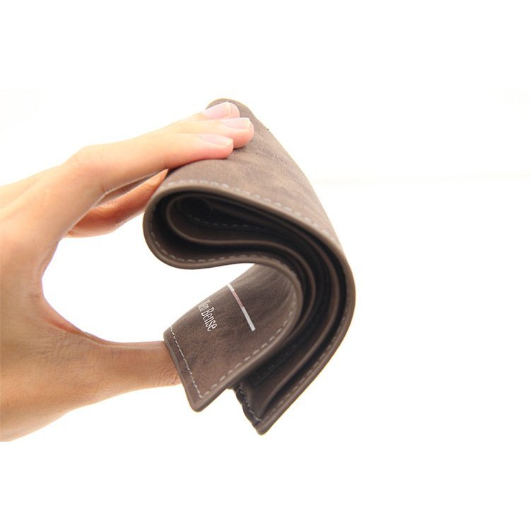 Ví nam dáng ngang, bóp nam ngắn đa chức năng  đựng thẻ và có khóa thời trang, da mềm gập gọn