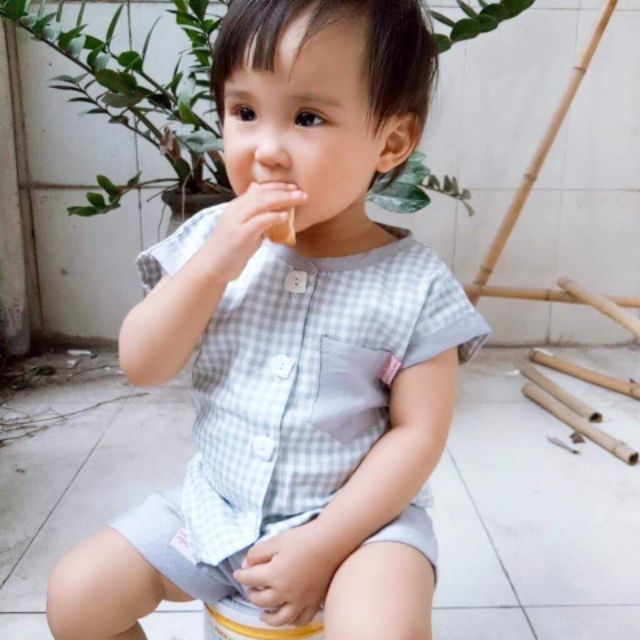 [ẢNH THẬT] Bộ cộc cài giữa Oly Style cho bé trai/ bé gái