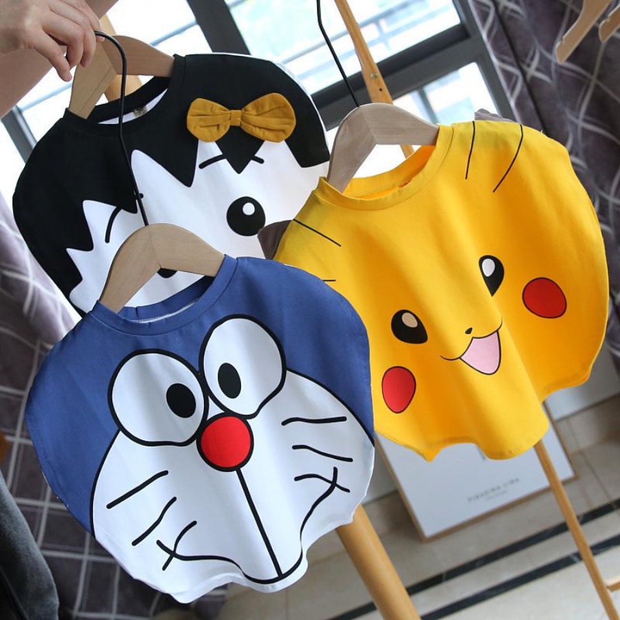 ÁO THUN CÁNH DƠI TRẺ EM TRAI GÁI 10-25KG DORAEMON DOREMON 5.0
