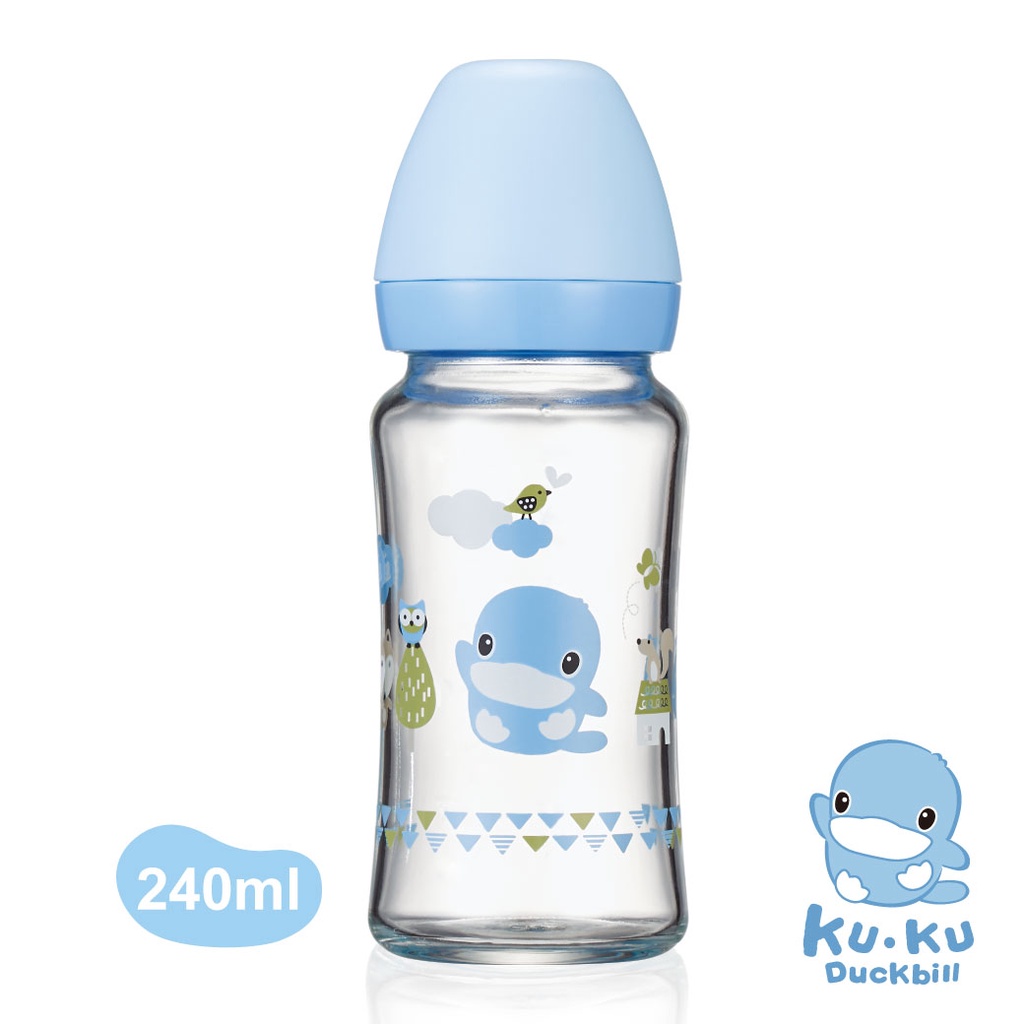 Bình sữa cổ rộng bằng thủy tinh KUKU KU5865 - 240ml