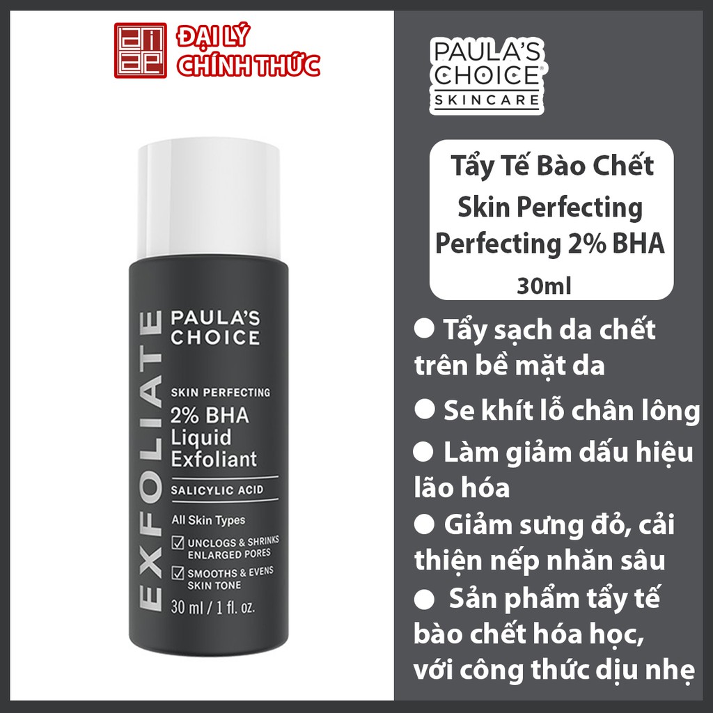 Tẩy tế bào chết hóa học 2% BHA Paula's Choice Skin Perfecting Liquid Exfoliant giúp thu nhỏ lỗ·chân lông 30ml - M2016 | BigBuy360 - bigbuy360.vn