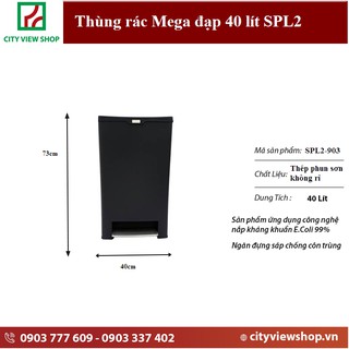 Thùng rác Fitis Mega đạp 40 lít SPL2