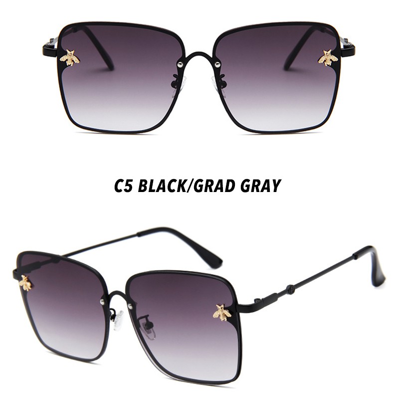 Kính mát vuông không gọng chống tia UV400 cho nữ