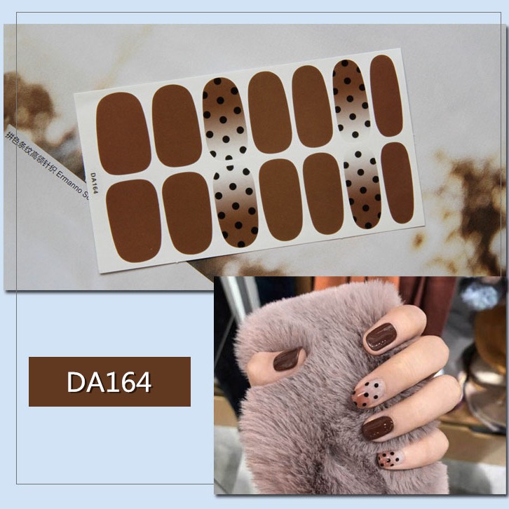 Bộ nail sticker 14 miếng dán móng tay trang trí 3D DA161-DA180 xinh xắn chống thấm nước