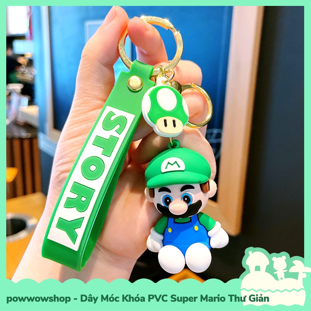 [Sẵn VN - Hỏa Tốc] Dây Móc Khóa PVC Nhân Vật Game Super Mario Toad Thư Giản Nhiều Màu