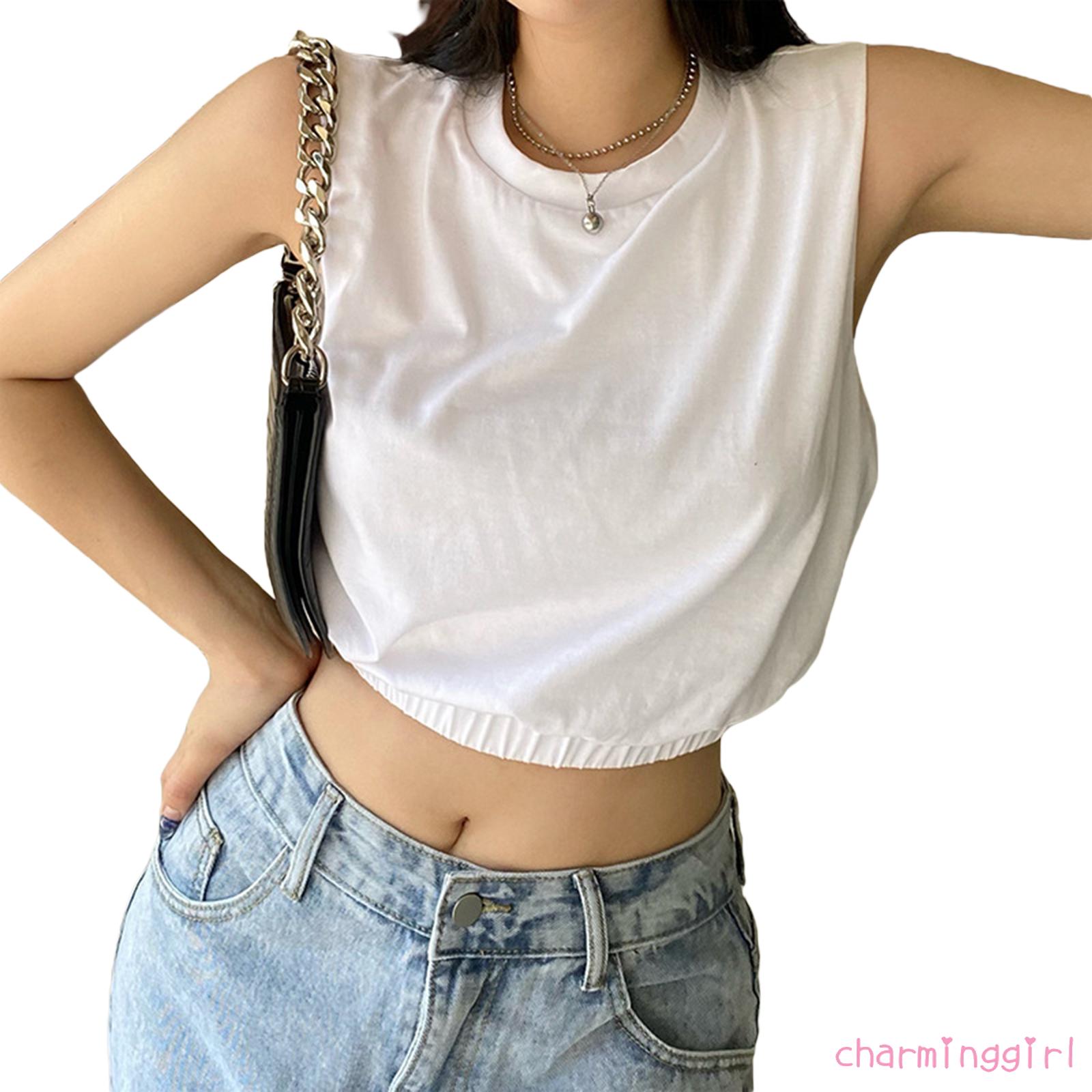 Áo Nữ Không Tay Cổ Tròn Màu Trơn Thời Trang | BigBuy360 - bigbuy360.vn