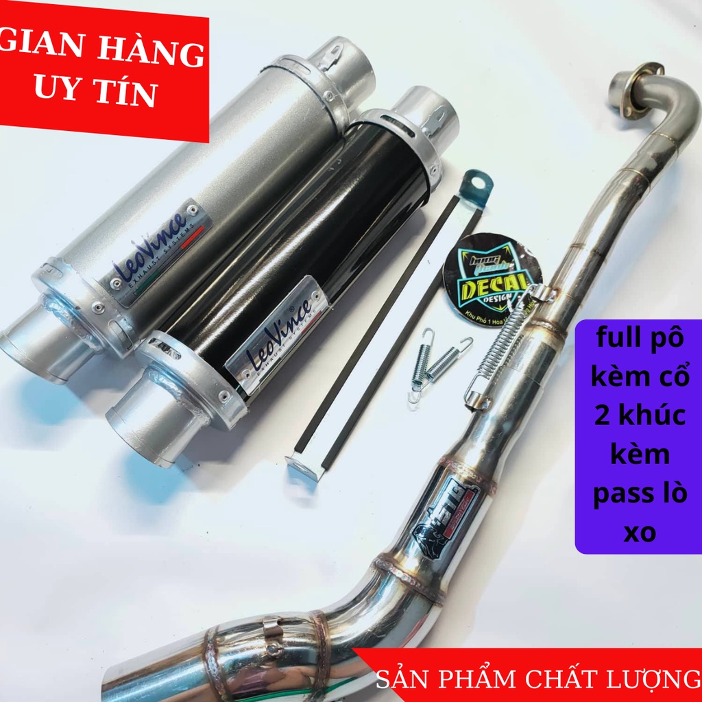 Pô Leovince full cổ 2 khúc lắp cho sirius 50-110 , elegant , kèm pass lò xo