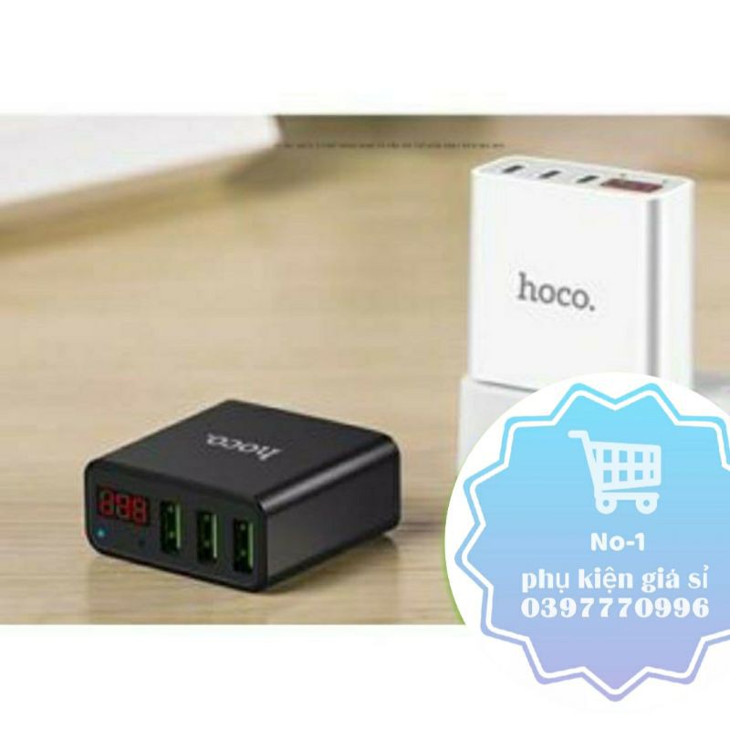 CỦ SẠC 3 ĐẦU HIỆU HOCO CÓ ĐÈN LED HIỂN THỊ DÒNG ĐIỆN CHO CÁC MÁY IPHONE SAMSUNG OPPO... MÃ C15