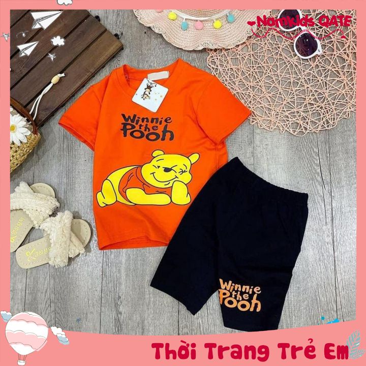 💎FREESHIP💎Bộ Lửng In Hình Gấu Winnie Cho Bé Gái Từ 7kg Đến 25kg Namkidsqate