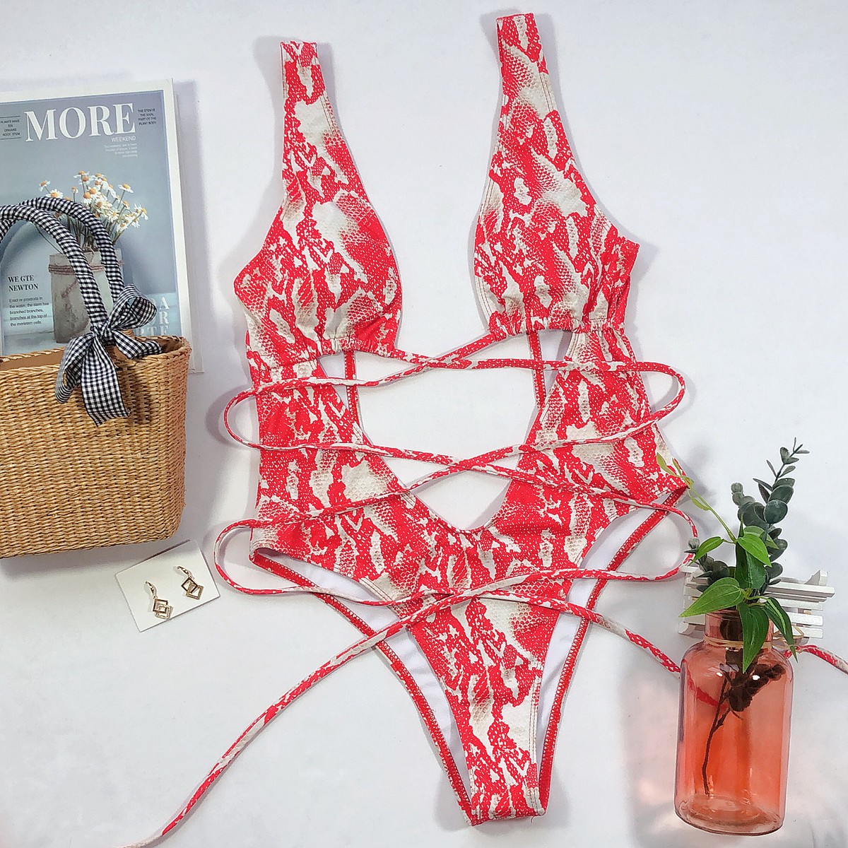 Bikini Một Mảnh Hoạ Tiết Da Báo Màu Sắc Kẹo Ngọt | BigBuy360 - bigbuy360.vn