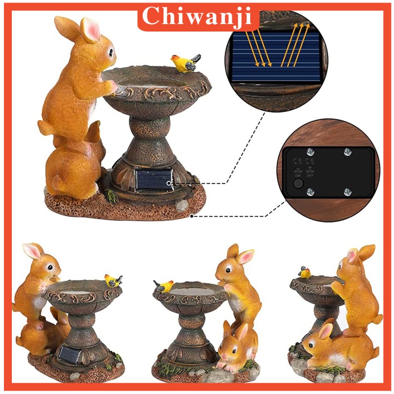 Đồ trang trí Chú Thỏ Có Đèn LED Sử Dụng Năng Lượng Mặt Trời Trang Trí Sân Vườn