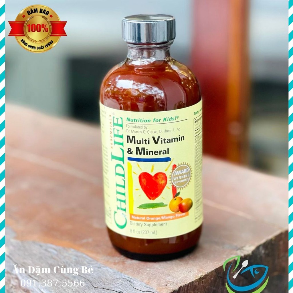 Vitamin tổng hợp Childlife Mỹ bổ sung vitamin C và khoáng chất cho bé từ 6 tháng chính hãng 03009