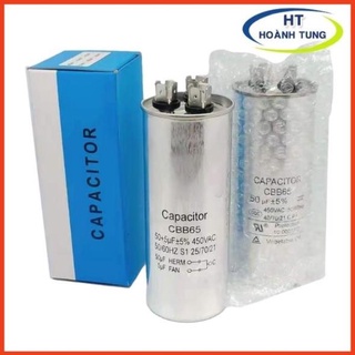 Tụ điện vỏ nhôm CBB65 tụ ngậm tròn dầu điện áp 440VAC dùng trong máy lạnh, mô tơ bơm nước, động cơ điện một pha