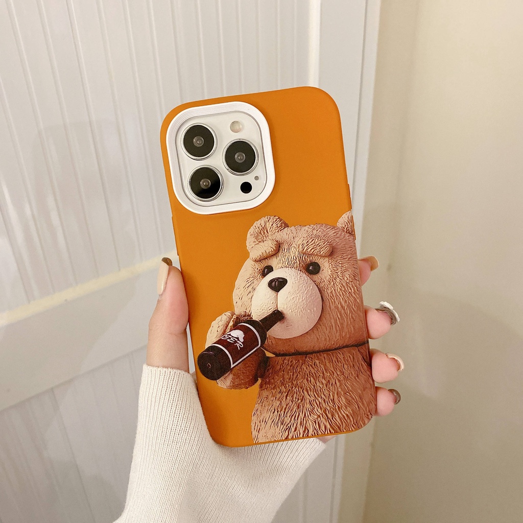 Ốp Điện Thoại Ba Trong Một Hình Gấu Dễ Thương Cho for iPhone13Pro for iPhone12Pro 7p for iPhone12 11 13Promax 12Promax