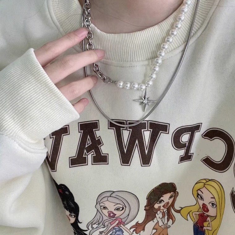 ZHELIHANGFEI Áo Sweater Dáng Rộng In Họa Tiết Xinh Xắn Theo Phong Cách Retro Mỹ