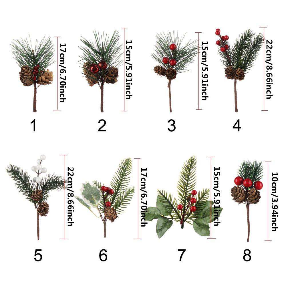 1 nhánh thông giáng sinh nhân tạo màu đỏ dùng trang trí DIY