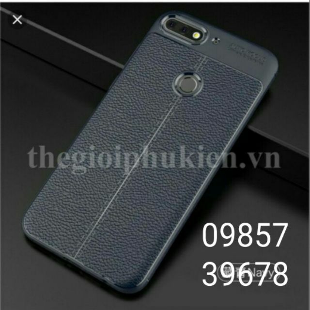 Ốp lưng dẻo vân da Auto Focus cho huawei y7 pro 2018