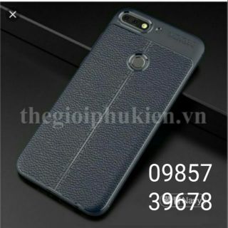 Ốp lưng dẻo vân da Auto Focus cho huawei y7 pro 2018