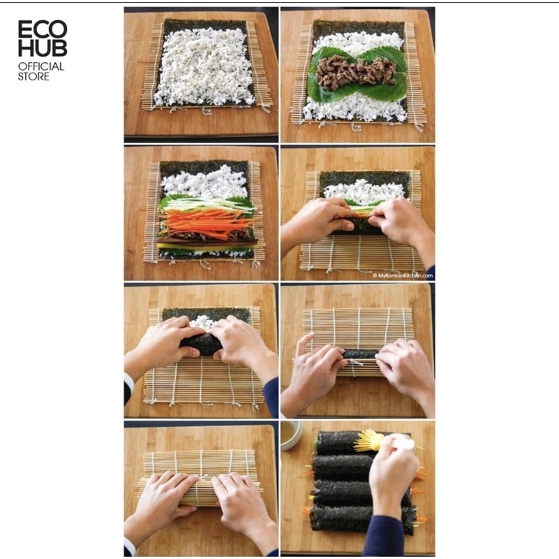 Mành tre cuộn cơm làm kimbap kích thước 24cmx24cm. Mành tre lót ly trà. Mành tre làm cơm cuộn.
