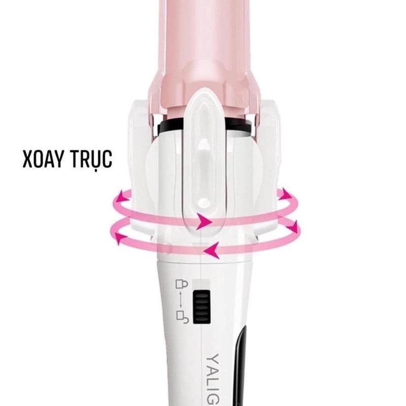 Máy uốn tóc xoăn trục xoay 360 độ Yalige cao cấp tặng kèm 1 lược 2 kẹp