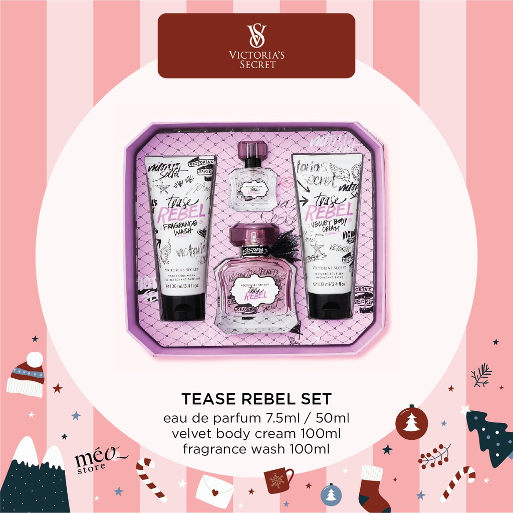 Set Nước hoa, Kem dưỡng thể & Sữa tắm Victoria's Secret Tease Rebel