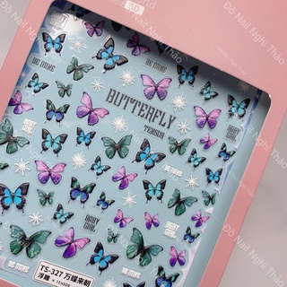 Sticker nail lụa bướm 5D LADURA