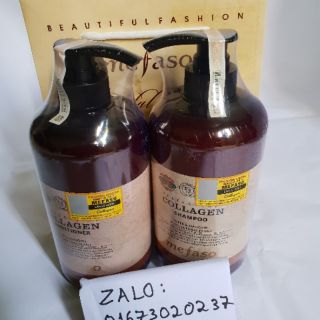 Dầu cặp gội xả cao cấp collagen mefaso 850ml ( giá bán cả cặp 2 chai)