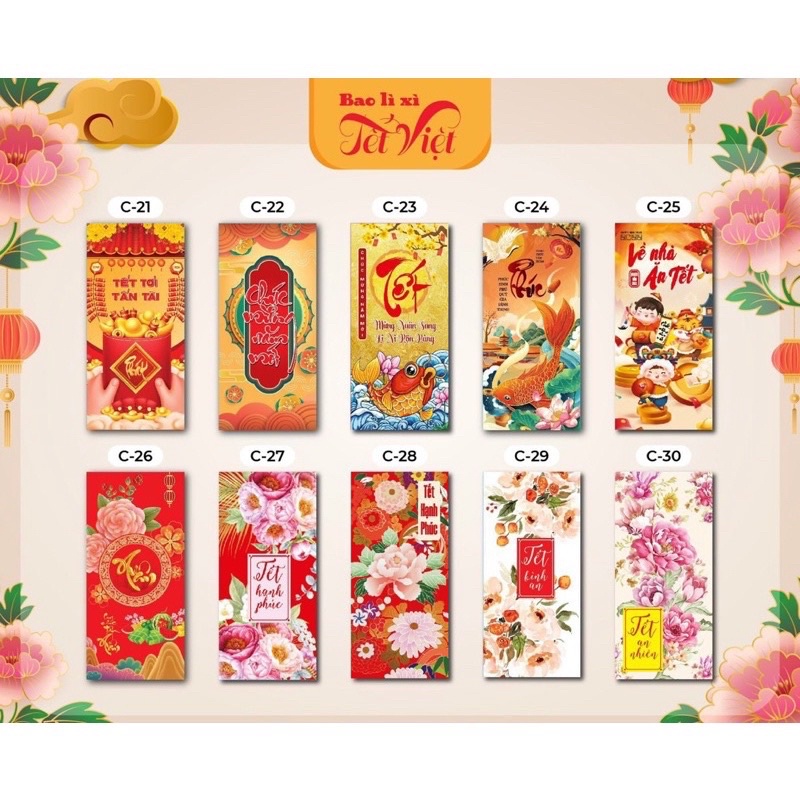 10 bao lì xì Tết trend thương hiệu bao lì xì