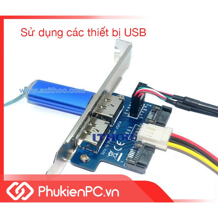 Card mở rộng eSATAp cho PC hỗ trợ nguồn 5V 12V cho HDD 3.5 SSD