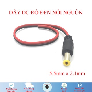Jack nguồn dc 5.5mm x 2.1mm, dây dc đỏ đen jack nguồn có dây đực 25cm dây nguồn dc 5.5mm 2.1mm chịu tải cao lên đến 24v