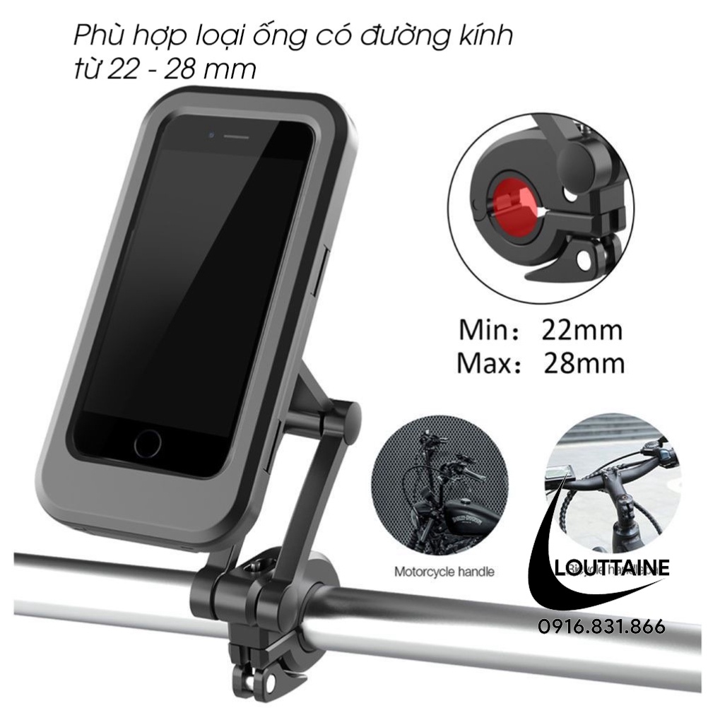 Giá đỡ điện thoại chống nước xoay 360 độ cho xe máy -dc4707