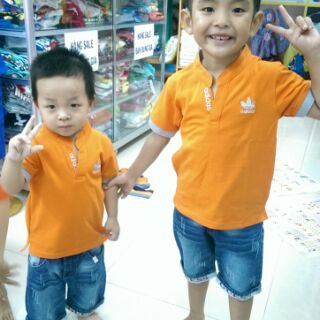 Áo thun cổ trụ bé trai