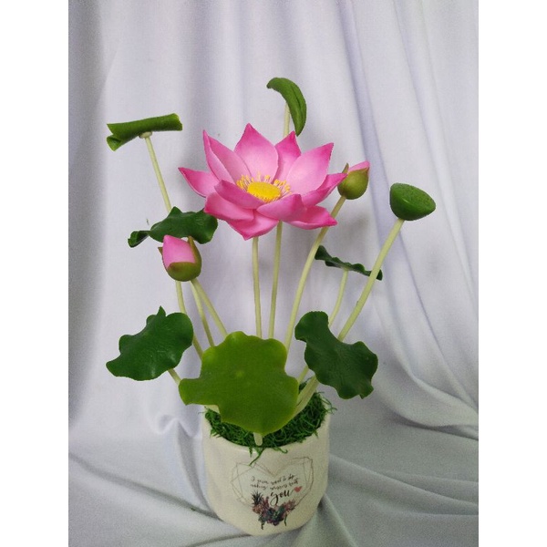 Chậu hoa sen đất sét size nhỏ cao 27cm