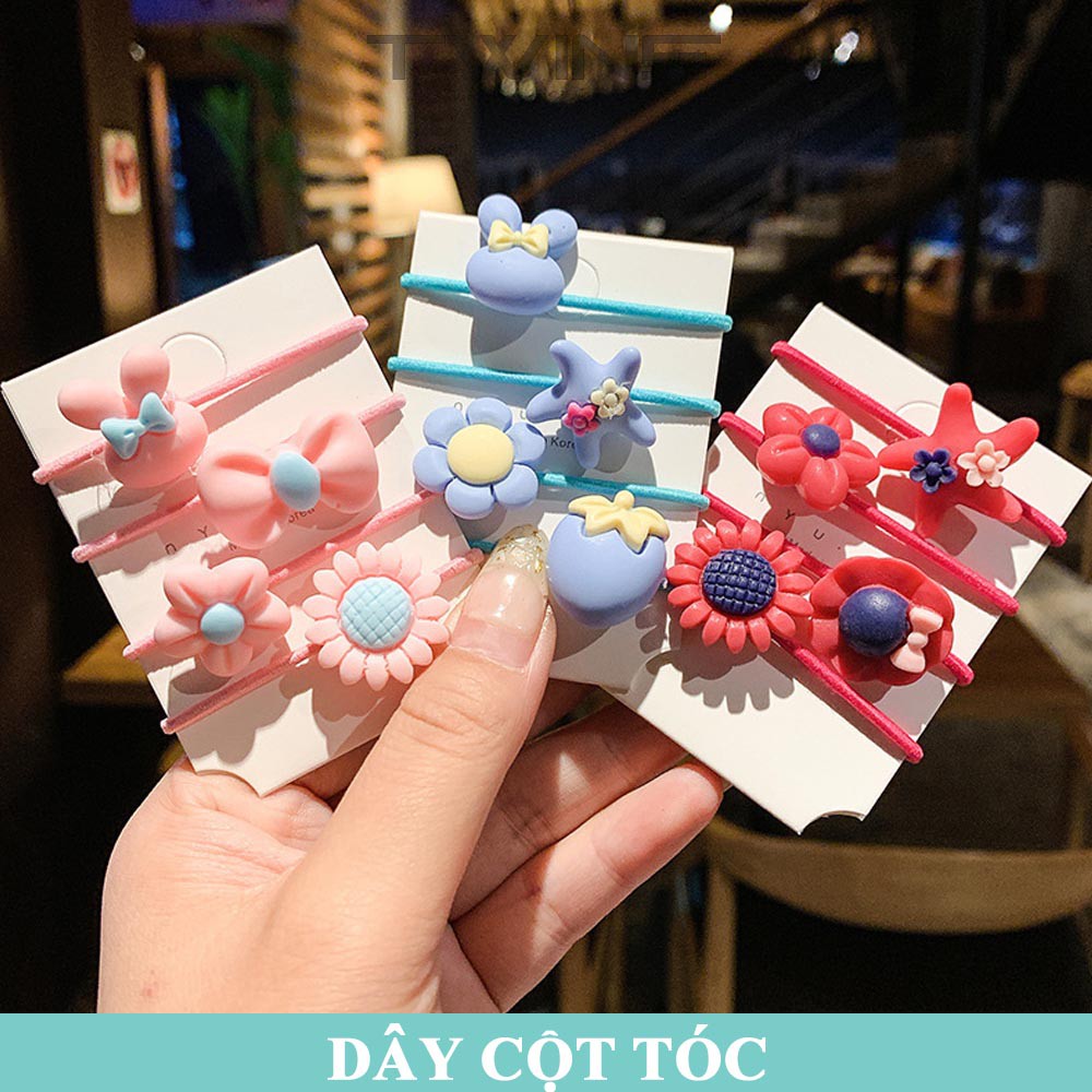 Set 20 dây cột tóc, buộc tóc SD110 nơ dễ thương, cute, xinh đẹp phong cách Hàn Quốc làm phụ kiện tóc cho bé gái