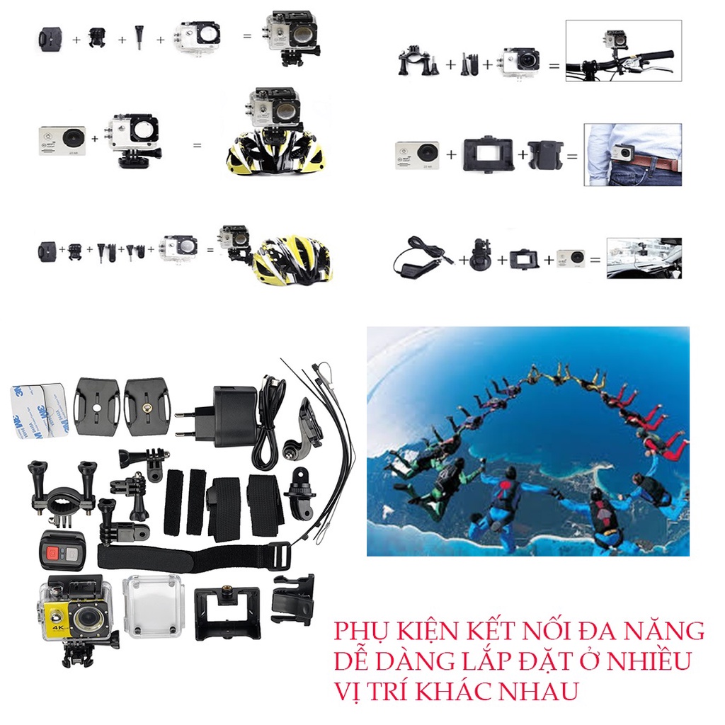 Camera Hành Trình Sports 4K Ultra Hd Độ Phân Giải 1080P Full HD.Chống Rung Lắc,Chống Nước | BigBuy360 - bigbuy360.vn