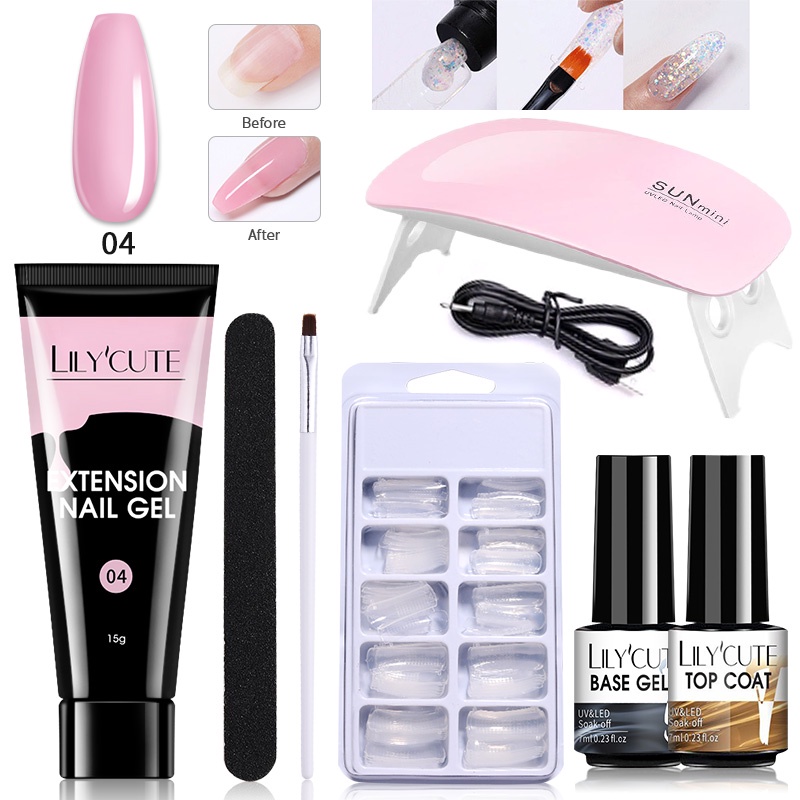 Bộ Gel UV Nối Dài Móng Tay 15ml Dễ Thương