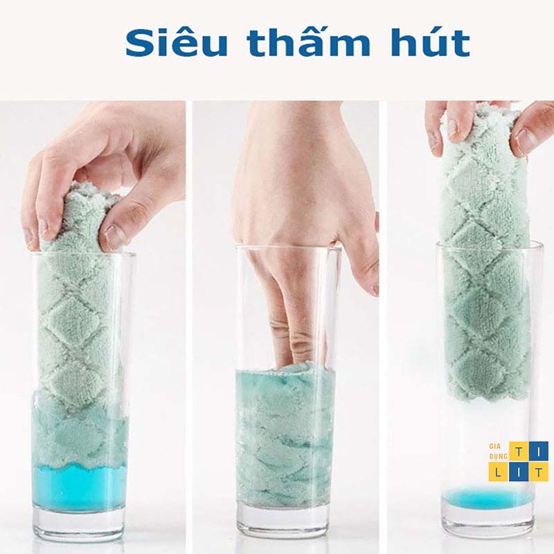 1 Khăn lau đa năng 2 mặt lau Bếp - Rửa bát - lau Bàn khăn thấm nước siêu tốt nhanh khô [KHĂN 2 MẶT]