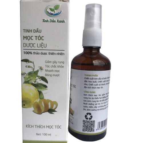 Tinh Dầu Xịt Mọc Tóc 100ml, Tinh chất Hoa - Vỏ Bưởi Kích Thích Mọc Tóc, Dưỡng Tóc Giúp Mái Tóc Chắc Khỏe, Đen Bóng