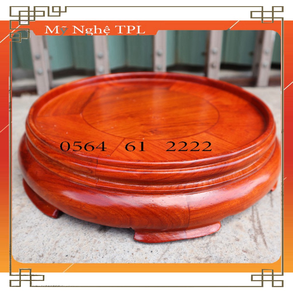 Kỷ tròn - Đế bát hương gỗ hương cao cấp sang trọng cao 6cm