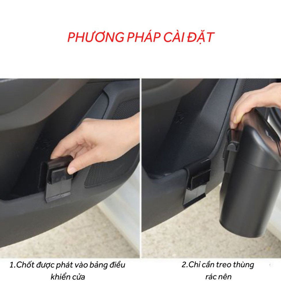 Thùng đựng rác mini-thùng đựng rác ô tô xe hơi nhỏ gọn đa năng gắn cửa xe sau ghế tiện dụng