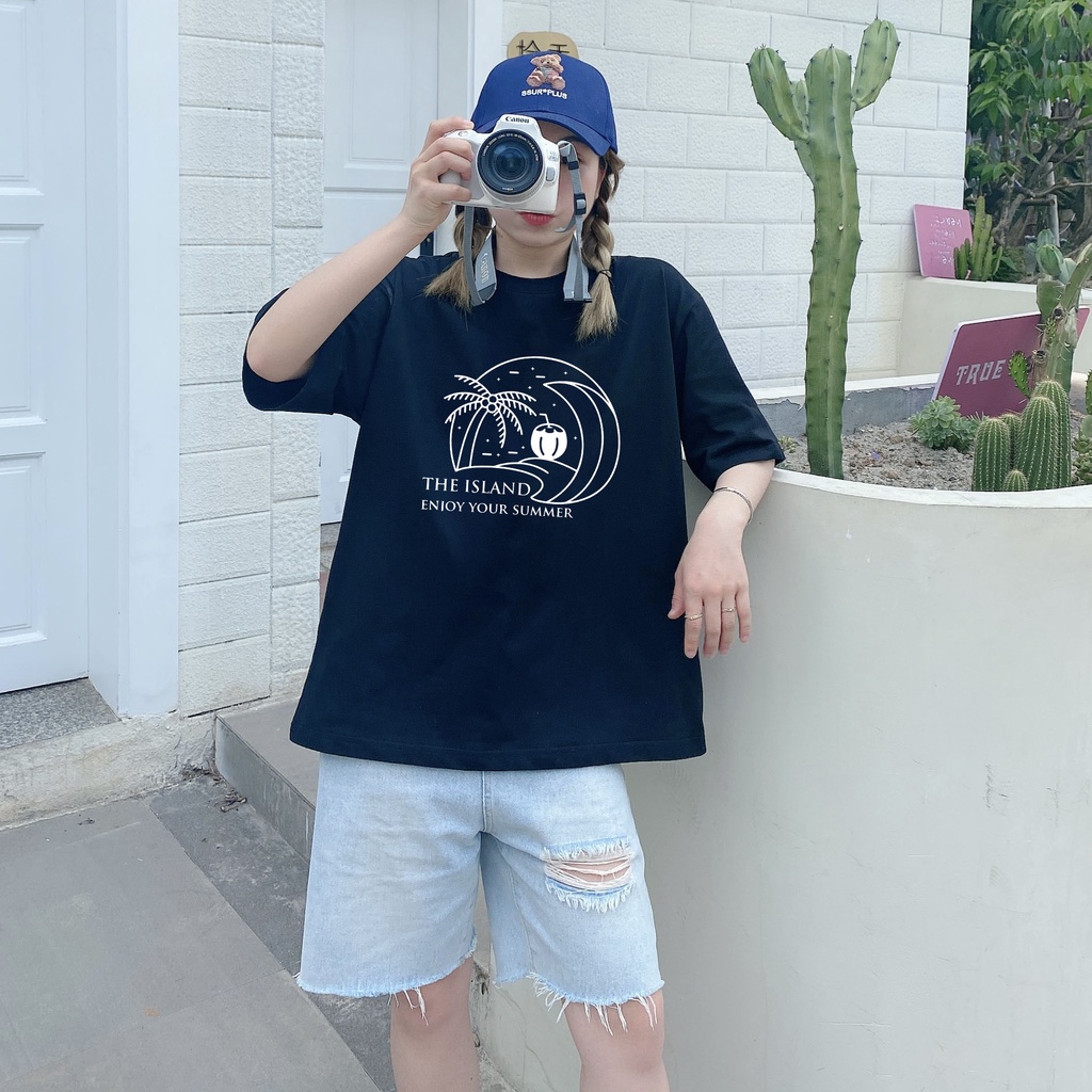 Áo thun nữ form rộng đẹp tay lỡ kiểu hàn quốc chất vải cotton mềm mịn AT170 Miucho in brand graphic