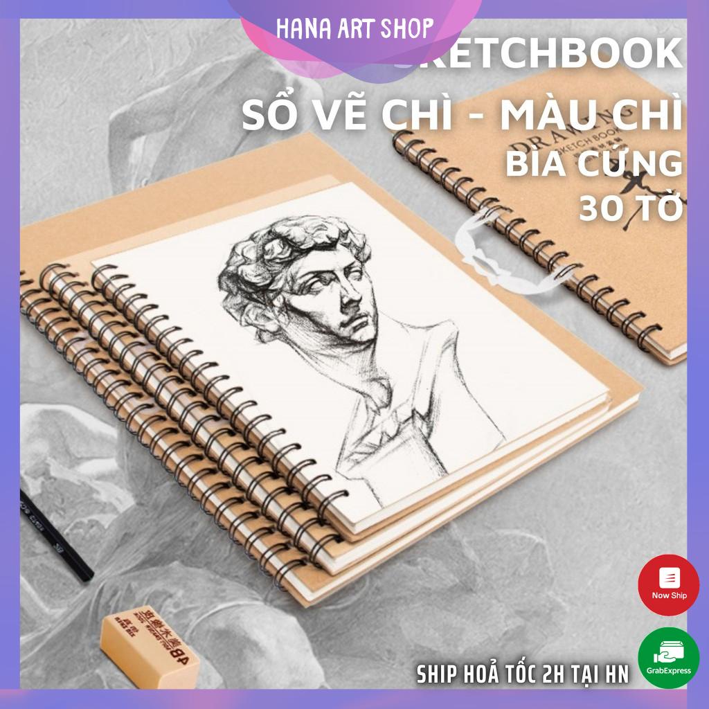 Sketchbook - Sổ vẽ phác thảo bìa cứng - vẽ ký họa chì , màu chì