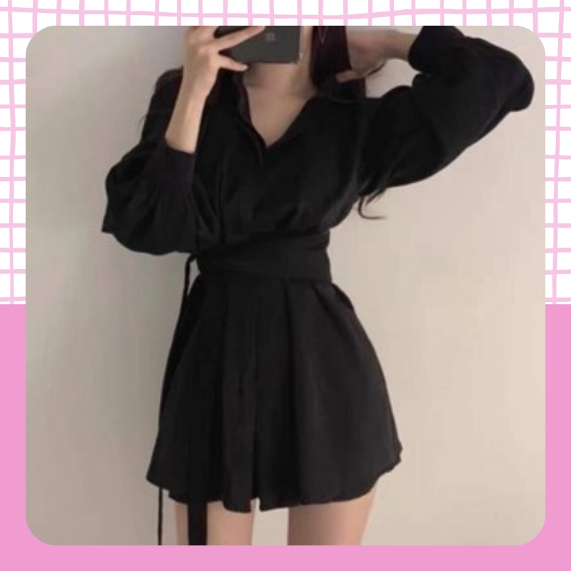 Bộ Vest Nữ Quần Đùi Dây Eo Dài Tay Chất Đũi 2 Màu X002