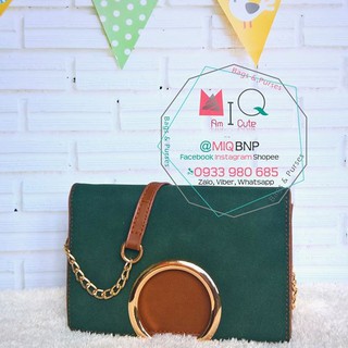 Túi nữ da lộn khoen tròn
