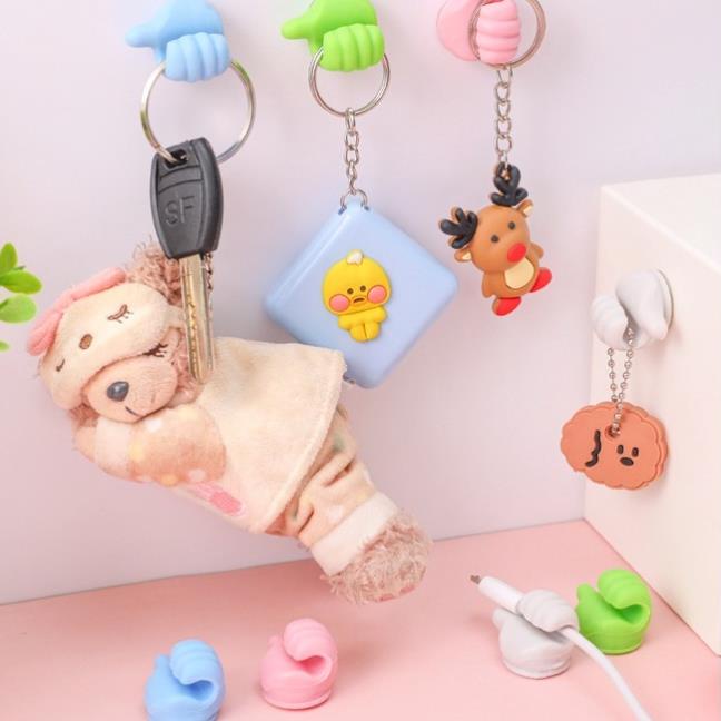 Móc kẹp hình bàn tay dơ ngón cái treo dây cáp/đồ dùng/chìa khóa đa năng