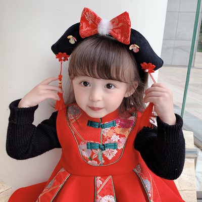 Cài tóc hình bông hoa tua rua phong cách Trung Hoa đáng yêu cho bé gái