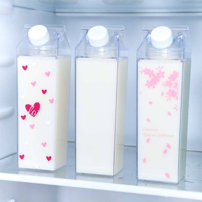 1 Hộp Nhựa Trong Suốt Hình Vuông Dùng Đựng Trà Sữa Tiện Dụng