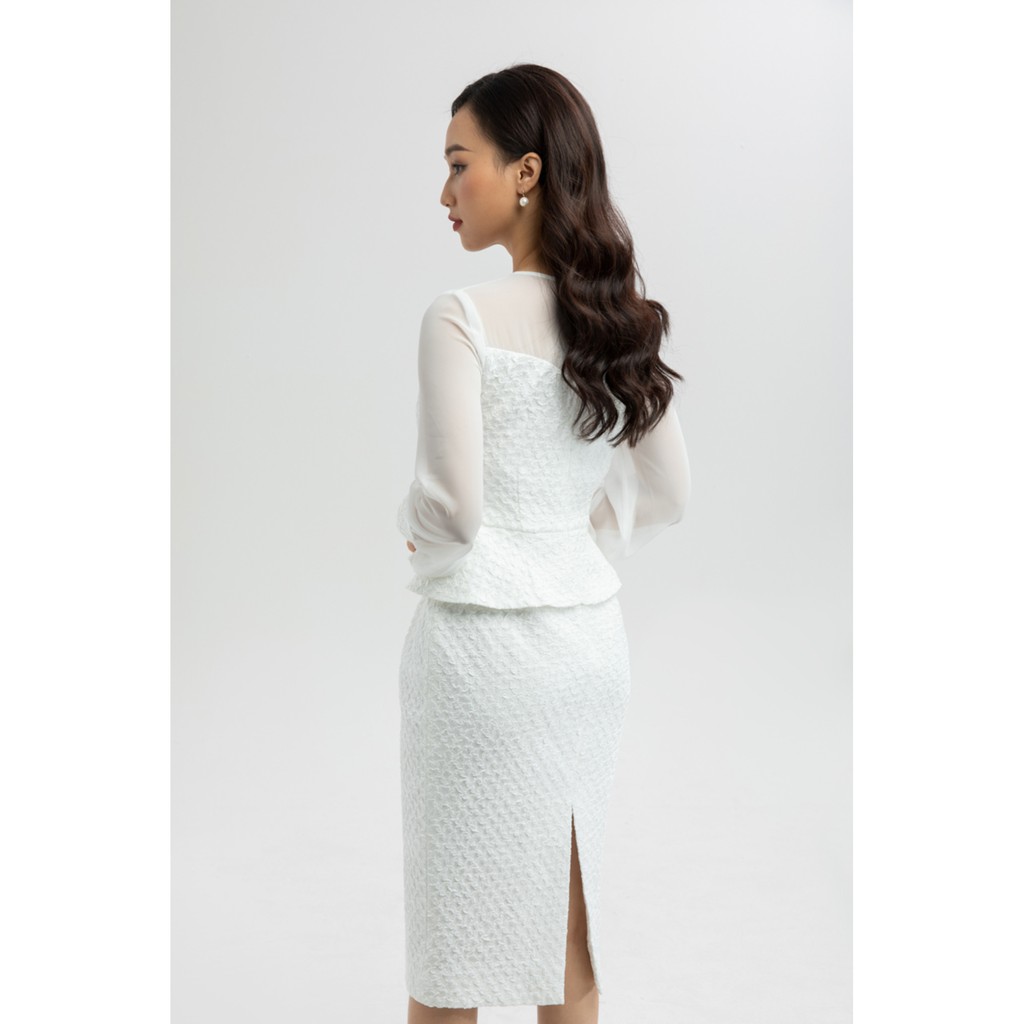 Đầm Peplum dập nổi thiết kế IVY moda MS 48M5865