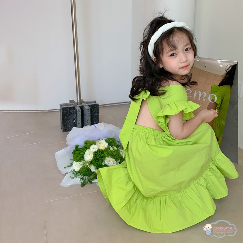 Đầm Công Chúa Tay Phồng Màu Trơn Dễ Thương Cho Bé Gái
